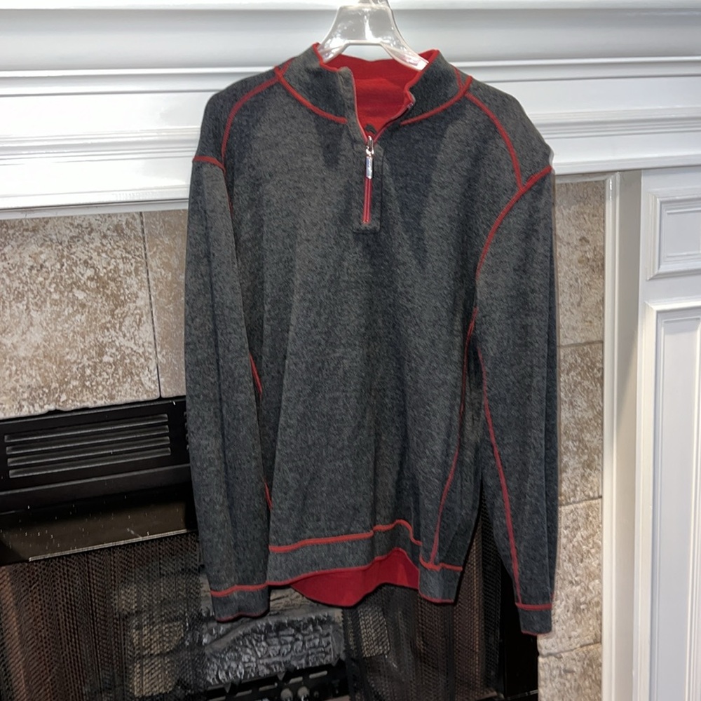 Tommy Bahama reversible mens thicker sweatshirt type measures to large